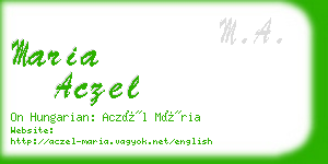 maria aczel business card